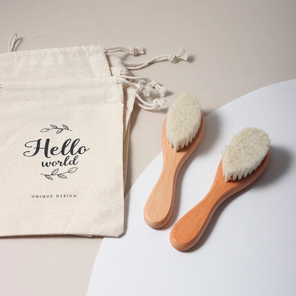 Hot Sale Safety Natural Wool Beech Wooden Comb - Kids & Baby Hair Brush - Good Quality