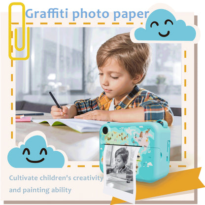 Digital Kids Instant Print Camera with Mini Thermal Printer, Photography Toy, Holiday Gift