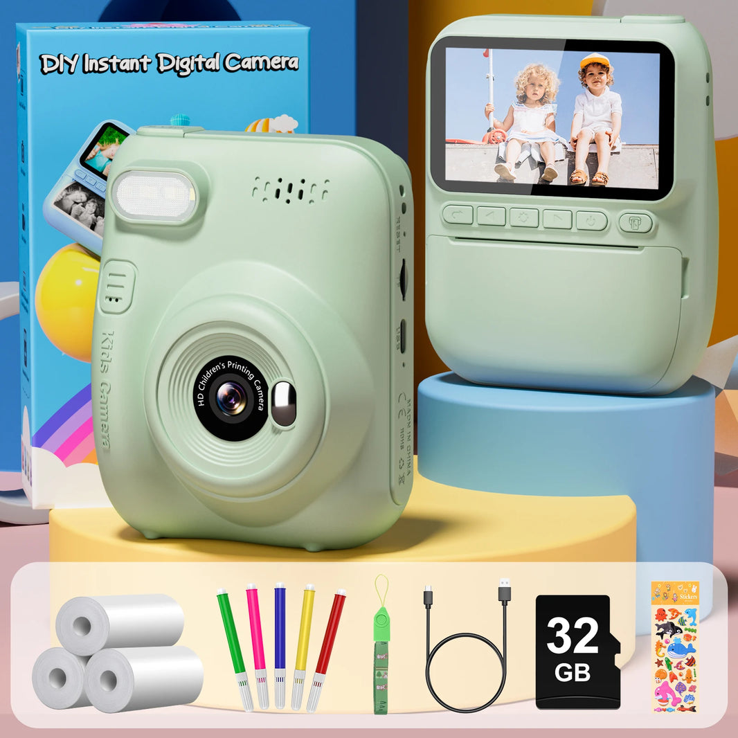 Gofunly Kids Instant Print Camera with 3.0-Inch Screen, 1080P Mini Digital Video Recorder for Ages 6-12