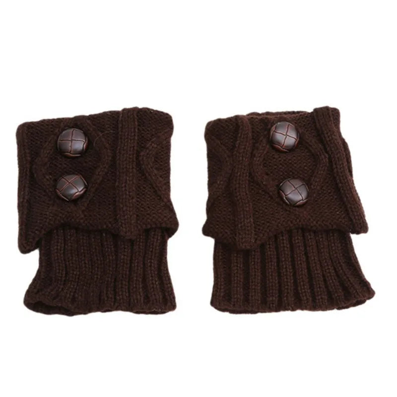 Knitted Leg Warmer Short Leg Warmers - Boot Cover Warm Socks Cuffs | Thermal Ladies Legging Crochet Foot Ankle Warmers for Winter Women – view 13