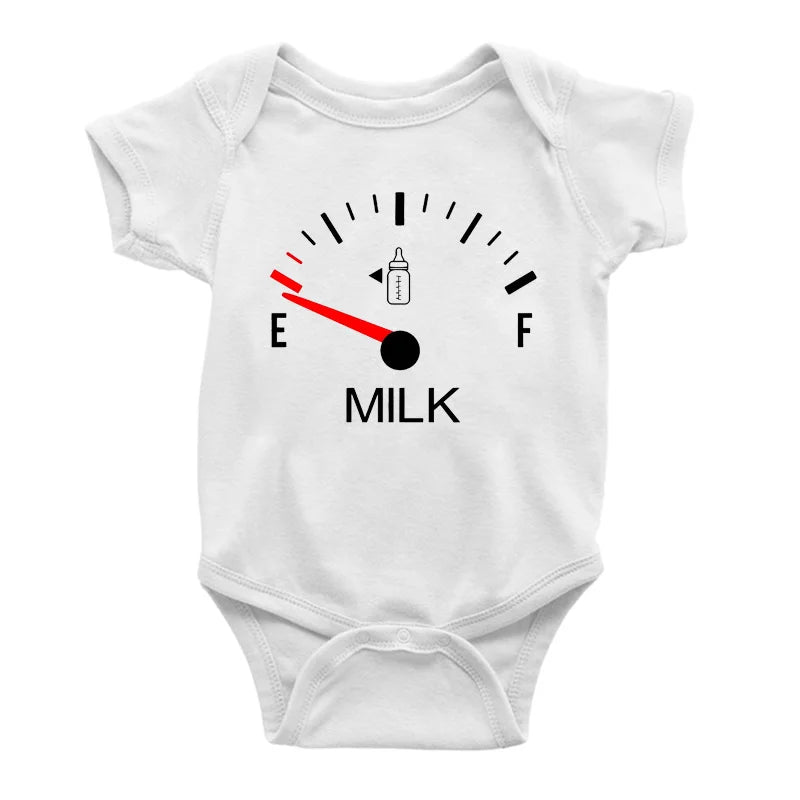 High-Quality Minimalist Print Baby Onesie – “Creativity Milk” Printed Newborn Clothes – 0-24M Infant Jumpsuit Romper