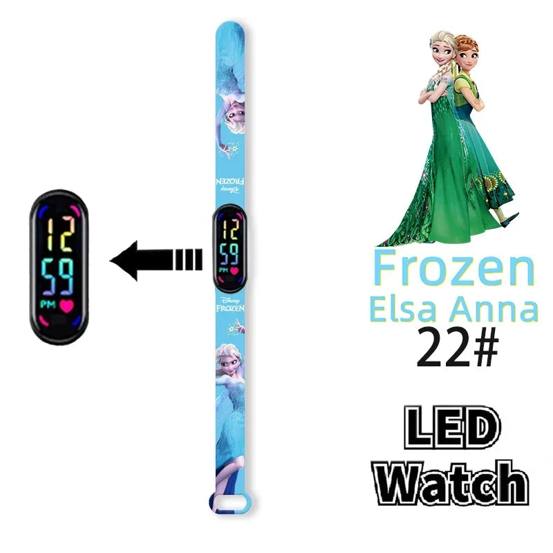 Disney Princess Frozen Elsa Kids Digital Watch Cartoon LED Touch Waterproof Electronic Birthday Gift Toy