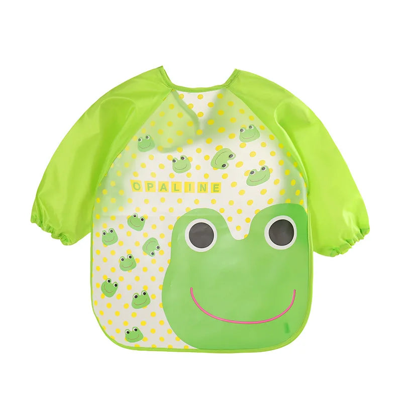 Waterproof EVA Full Sleeve Baby Bibs | Long Sleeve Children Feeding Smock Apron | Kids Eating Breastplate & Infant Scarf Clothing - Kidzy Market
