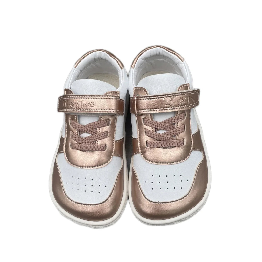 Tipsietoes Spring Genuine Leather Shoes – Lightweight Minimalist Barefoot Sneakers for Girls & Boys with Elastic Strap