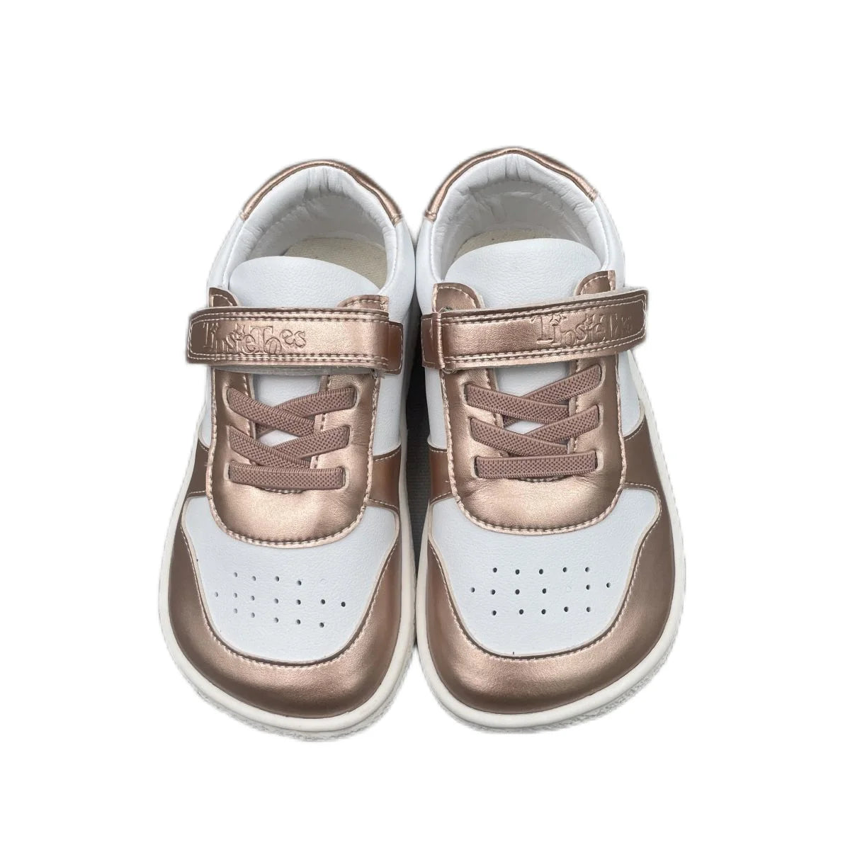 Tipsietoes Spring Genuine Leather Shoes – Lightweight Minimalist Barefoot Sneakers for Girls & Boys with Elastic Strap