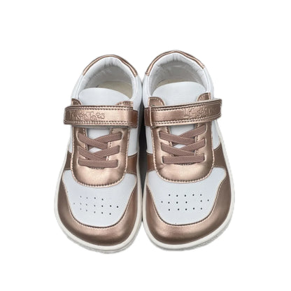 Tipsietoes Spring Genuine Leather Shoes – Lightweight Minimalist Barefoot Sneakers for Girls & Boys with Elastic Strap