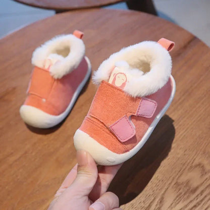 Infant Toddler Boots Winter Warm Plush Baby Girls Boys Snow Boots Non-Slip Comfortable Soft Bottom Kids Shoes