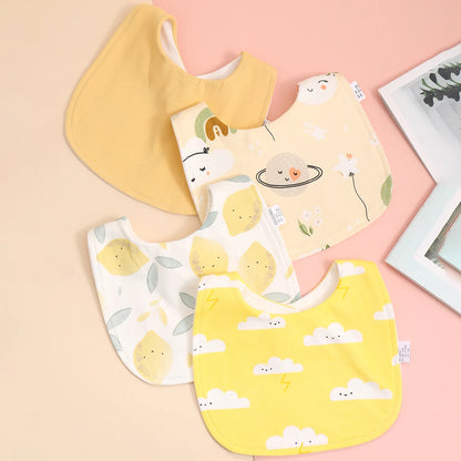 4pcs Soft Cotton Baby Bibs – Adjustable Bandana Burp Cloths for Newborns & Toddlers - Kidzy Market