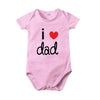 Pure Cotton “I Love Mom” & “I Love Dad” Newborn Rompers - Matching Baby Bodysuits for Twins, Summer Clothes for 0-24 Months