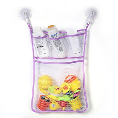 Dinosaur Animal Baby Bath Toy Organizer with Suction Cup Mesh Storage Bag for Kids