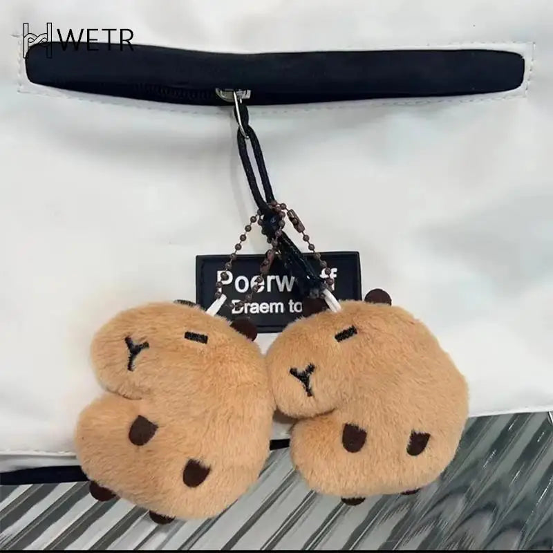 Soft Stuffed Capybara Plush Doll – Cartoon Bag, Backpack, and Car Keychain with Squeak Toy