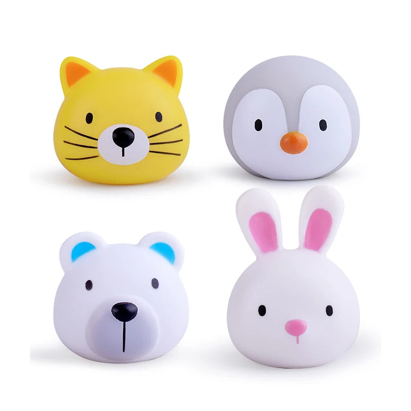 Baby LED Light Up Animal Bath Toy – Soft Rubber Floating Frogs for Kids