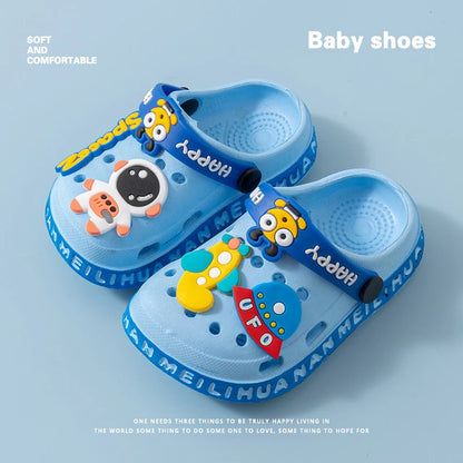 Kids’ Ultra-Light EVA Sandals – Anti-Slip Hole Shoes for Babies & Toddlers, Astronaut UFO Design
