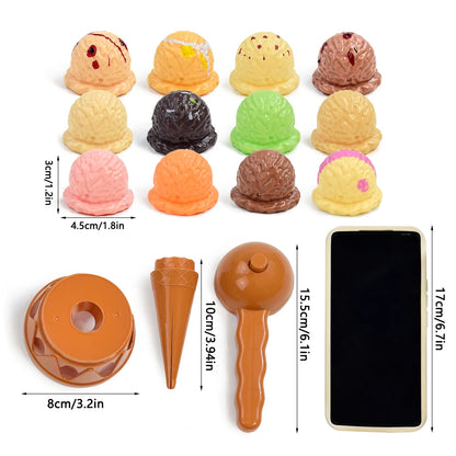 GGbell Ice Cream Stack-Up Pretend Playset — Educational Kitchen Toy for Toddlers & Kids (Ages 1–6)