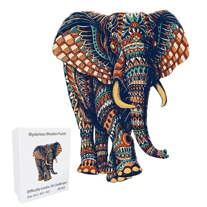 Elephant Wooden Puzzle – Irregular Animal Shapes for Adults Stress Relief and Gift