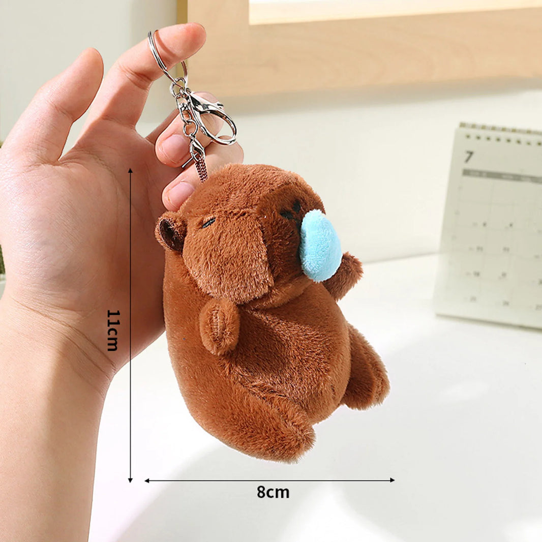 Cute Cartoon Capybara Plush Pendant, Bag Hanging Ornament and Keychain Doll
