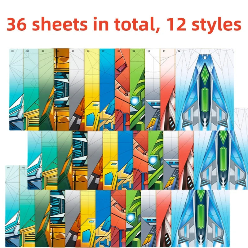 36PCS Creative Origami Paper Planes DIY Parent-Child Full Color Educational Toy