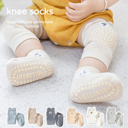 Safety Baby Knee Pads Socks Set - Autumn Anti-Slip Knee Protector for Kids | Crawling Floor Socks, Kneecap Leg Warmer for Girls