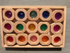 Wooden Montessori See-Through Blocks – Mixed Acrylic Gems Toy for Kids, Open Play Educational Toy
