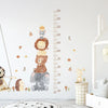 3-Pack Cartoon Animal Height Ruler Wall Stickers - Waterproof Removable PVC Growth Chart for Kids Room, Nursery & Playroom