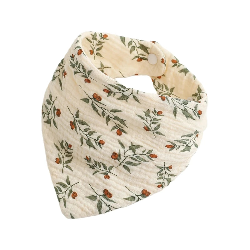 Baby Bandana Bibs | Muslin Drooling Bib for Infants 0-1 Year | High Absorbent Teething & Soothe Towel | Stylish Floral Design - Kidzy Market