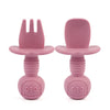 2Pcs/Set BPA-Free Silicone Fork & Spoon - Baby Learning Feeding Food Tools, Children's Tableware, Training Utensils for Newborns