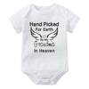 Hand Picked for Earth By My Grandpa/Grandma in Heaven Baby Bodysuit – Summer Short Sleeve Romper, Infant Jumpsuit, Baby Clothes
