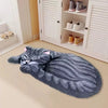 Long Plush Cartoon Cat Rug - Soft Non-Slip Machine Washable Floor Mat for Bedroom & Living Room