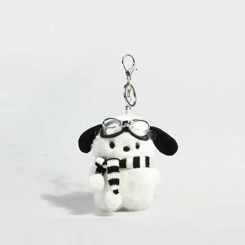 Sanrio Pochacco Plush Doll Keychain, Kawaii Anime Pendant for Girls Birthday Gift
