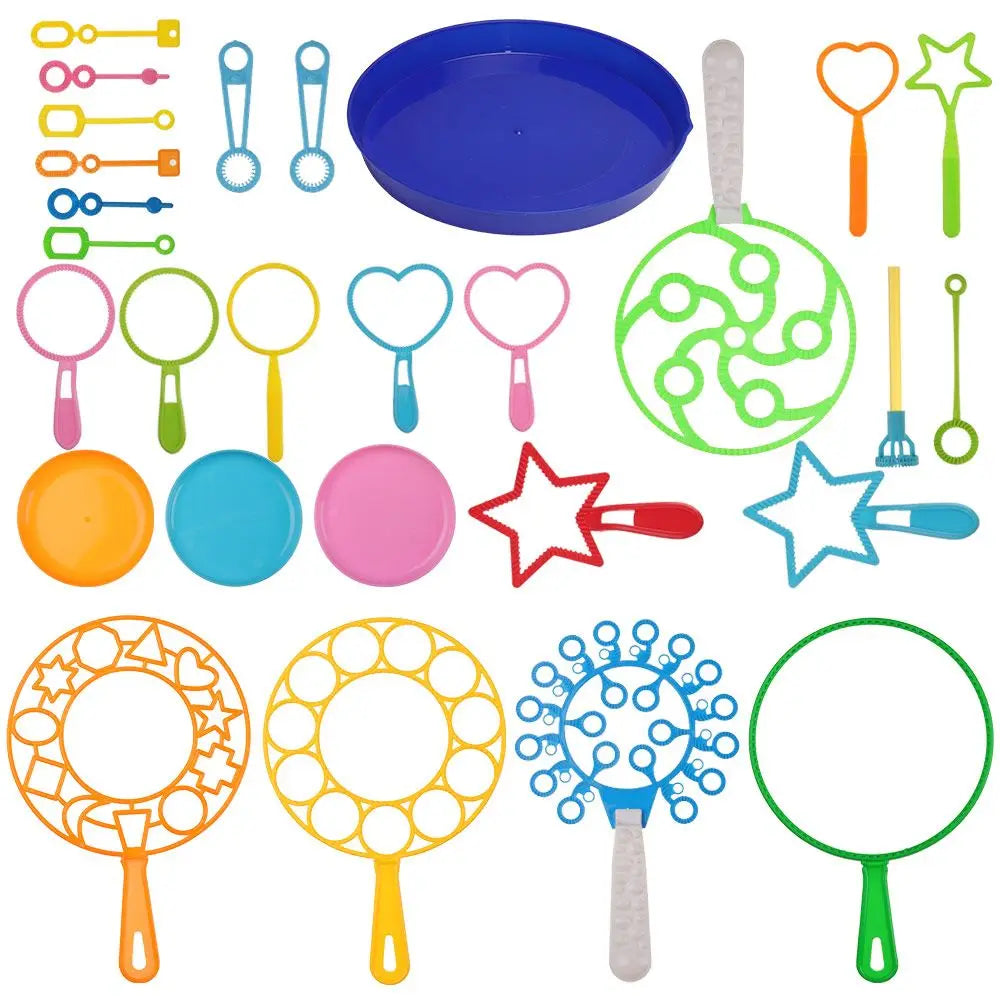 Kids Bubble Wand & Blower Toy Set - Outdoor Bubble Maker for Parties, Birthdays & Play