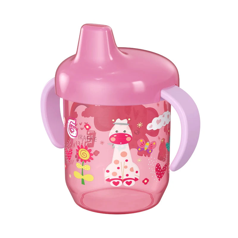 Cute Duckbill Baby Learning Drinking Cup with Double Handles, Flip Lid, BPA-Free, Leakproof Infants Water Bottle (270ml/9oz)