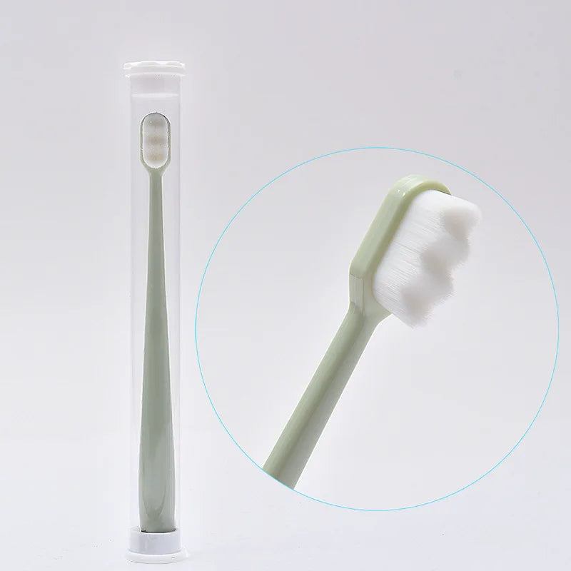 Eco-Friendly Ultra-Fine Soft Bristle Manual Toothbrush for Adults & Kids - Deep Cleaning with Flat & Wave Head for Oral Care