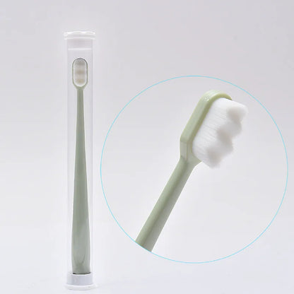 Eco-Friendly Ultra-Fine Soft Bristle Manual Toothbrush for Adults & Kids - Deep Cleaning with Flat & Wave Head for Oral Care