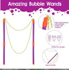 Outdoor Giant Bubble Wand Set - 2-Pack Foldable Bubble Wands (28 cm / 11 in Sections) for Kids, Parties & Rainbow Bubbles