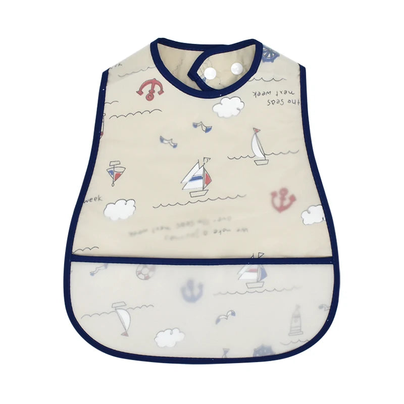 2023 New Cartoon Pattern EVA Waterproof Baby Bibs – Adjustable Feeding Apron with Pocket for Kids, Baby Burp Cloths - Kidzy Market