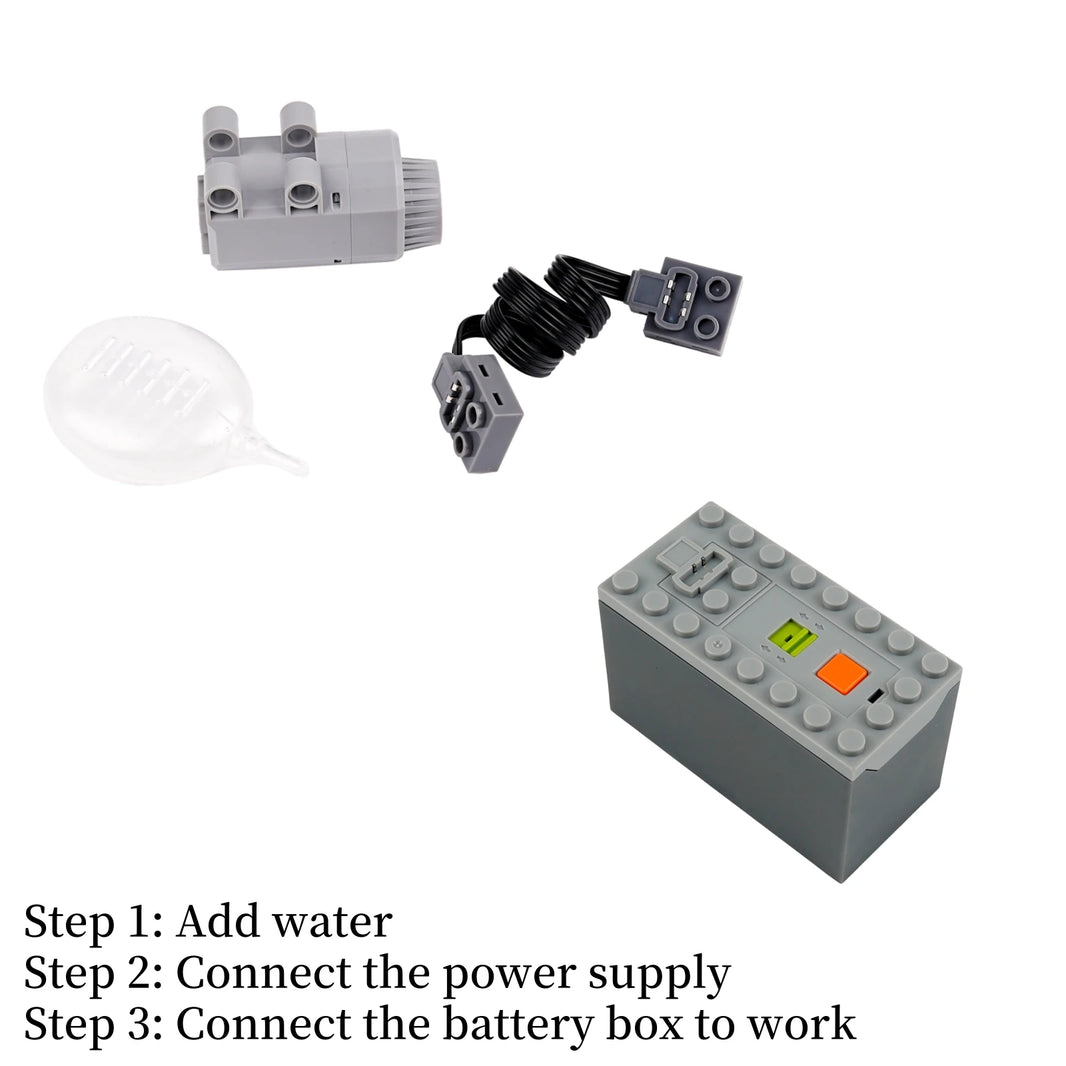 DIY Technical Motor Sprayer – Electric Exhaust Motor for Train and Car Building Blocks
