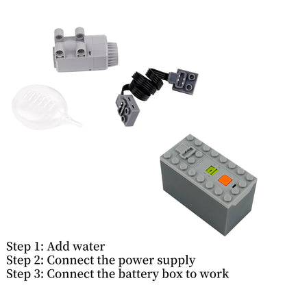 DIY Technical Motor Sprayer – Electric Exhaust Motor for Train and Car Building Blocks