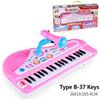 Chriyungel Kids Electronic Piano Keyboard with Microphone – 61/37 Keys Organ Musical Instrument Toy, Ideal Gift for Beginner Children
