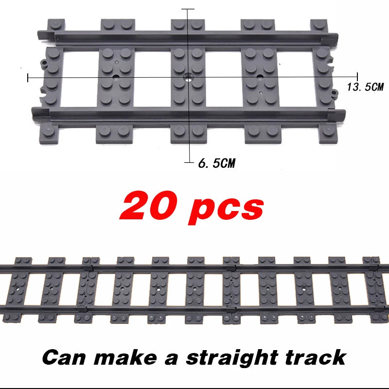 City Trains Flexible Tracks – Soft Straight, Curved Rails, and Switch Building Block Railways Toy for Kids