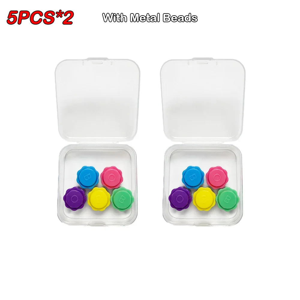 Korea Traditional Gonggi Game Set - 5/12 Pcs with Weighted Jack Stones & Metal Beads, Finger Exercise Toy