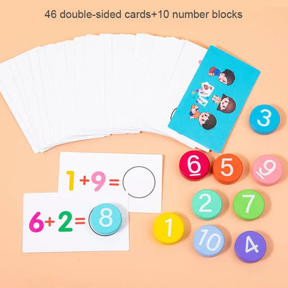 Montessori Wooden Math Toy – Digital Cards for Addition and Subtraction Learning