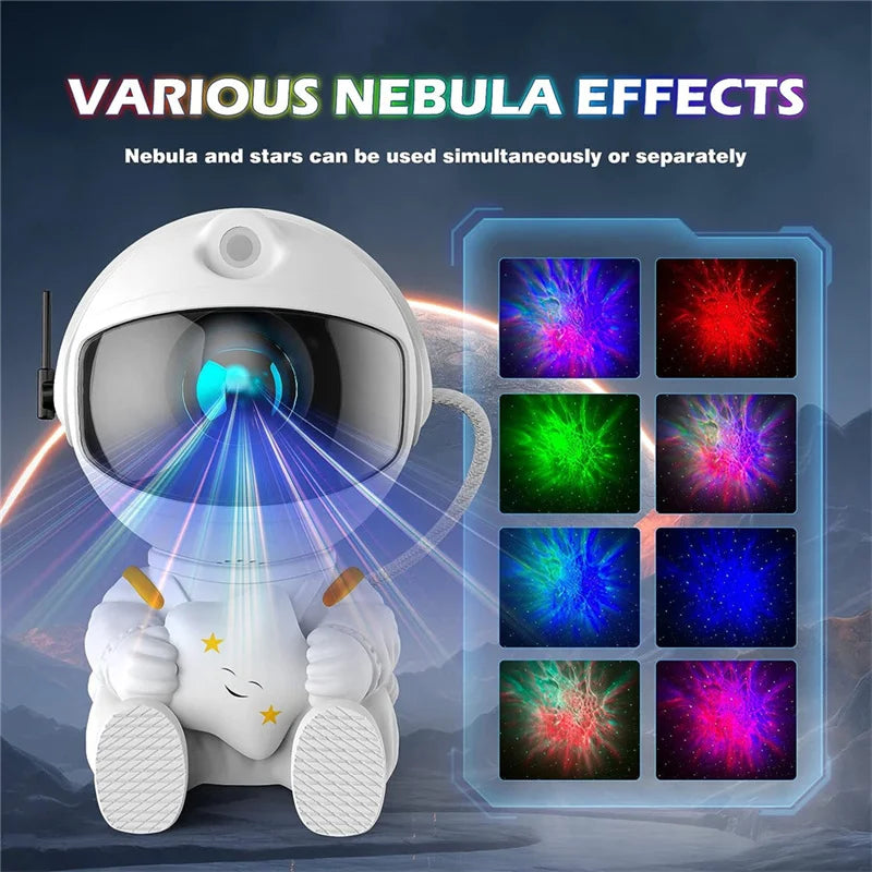 Astronaut Galaxy Star Projector Night Light with Nebula & Remote Control for Kids