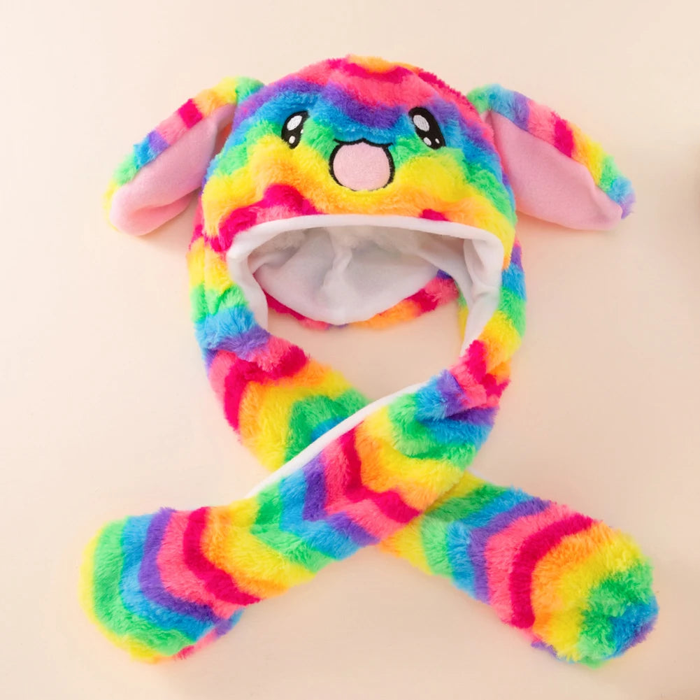 Plush Bunny Headband with Popping Ears – Interactive Rabbit Hairband for Kids & Adults, Approx. 58 cm (22.8 in)