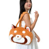 Red Panda Plush Backpack – Cute Fur Plushie Crossbody and Soft Shoulder Bag for Women