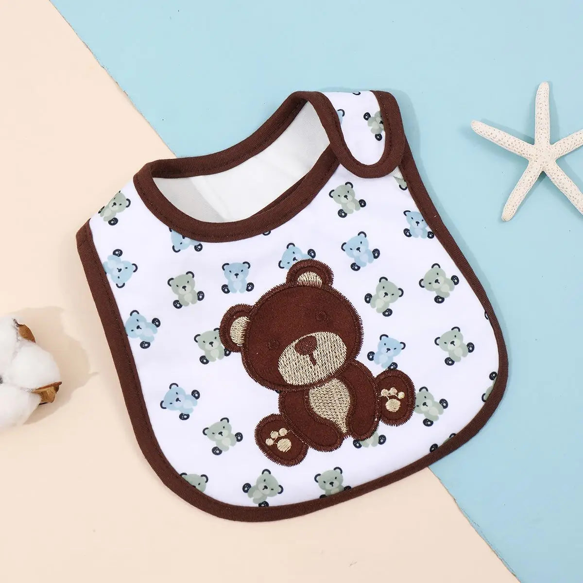 3-Piece Set – Waterproof Baby Bibs with Cartoon Embroidery, Saliva Towels & Rice Pocket for Infants - Kidzy Market