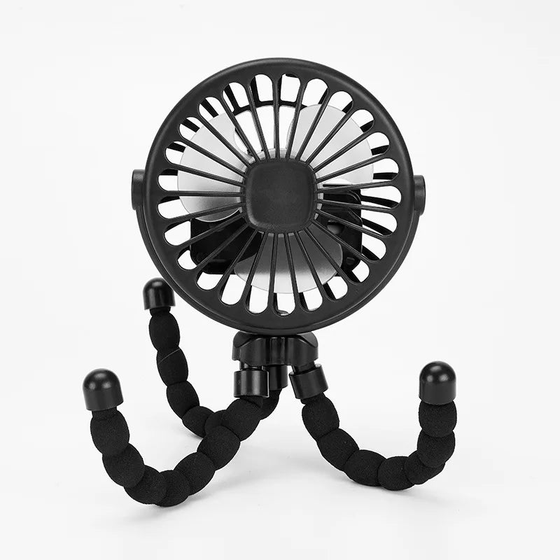 Portable Cart Stroller Fan Clip-On for Baby 600mAh USB Rechargeable Handheld Electric Fan with 3 Speeds for Home and Outdoor Use