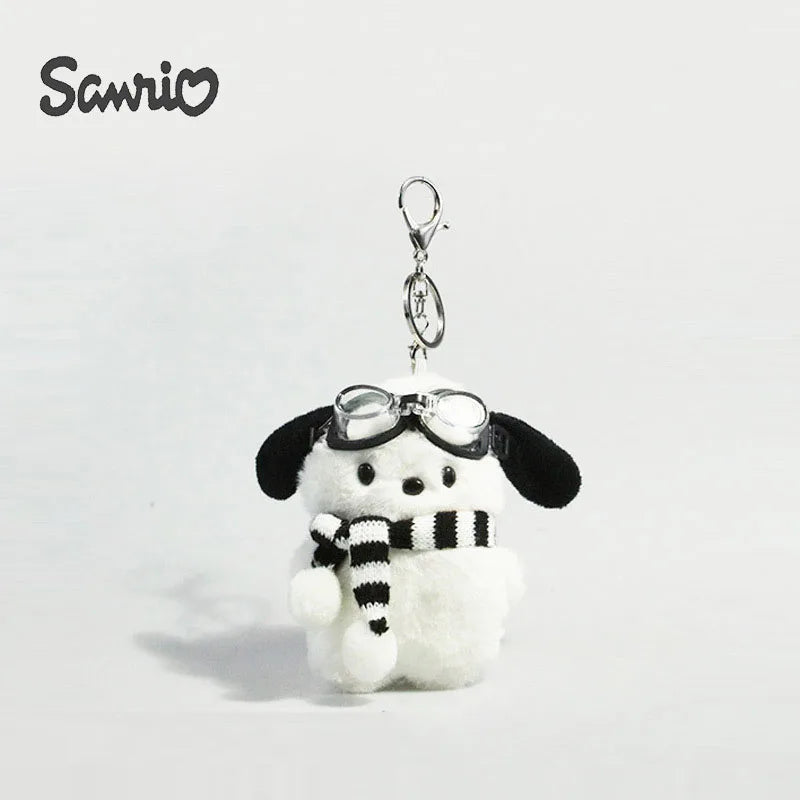 Sanrio Pochacco Plush Doll Keychain, Kawaii Anime Pendant for Girls Birthday Gift