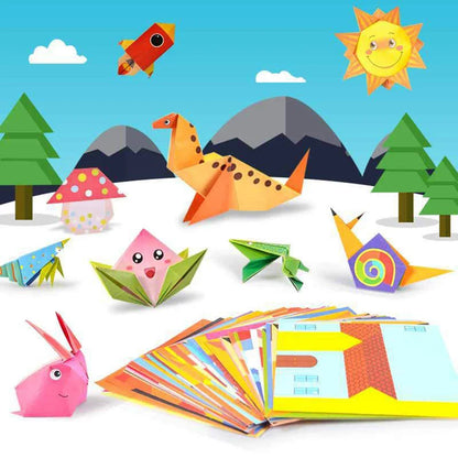 54 Pages Montessori DIY Kids Craft Set – 3D Cartoon Animal Origami Handcraft Paper Art Educational Toy for Children
