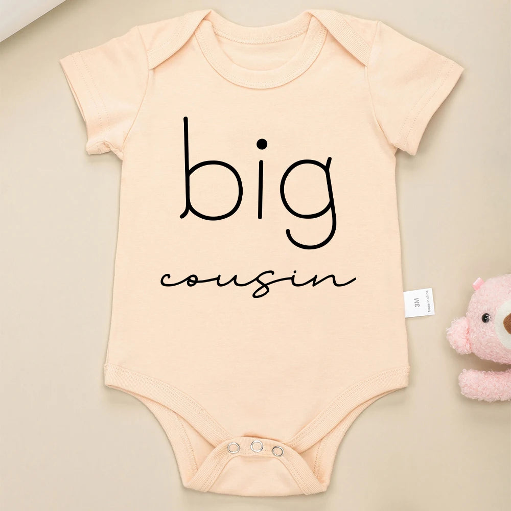 Big Little Cousin Newborn Twin Boy Clothes – Cotton Onesies, Fashionable & Cozy Baby Bodysuit – Skin-friendly Infant Pajamas for Boys and Girls