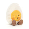Soft Boiled Egg Plush Toy — Cute Smiling Cat Doll, 1-Pack Plush for Kids & Pets, Home Decor Gift